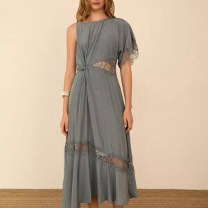 Vestido satinado encajes transparente de MEISIE – foto 1