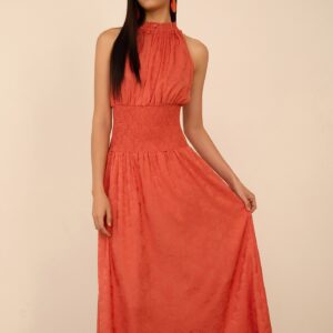 Vestido largo tejido satinado de MEISIE – foto 1