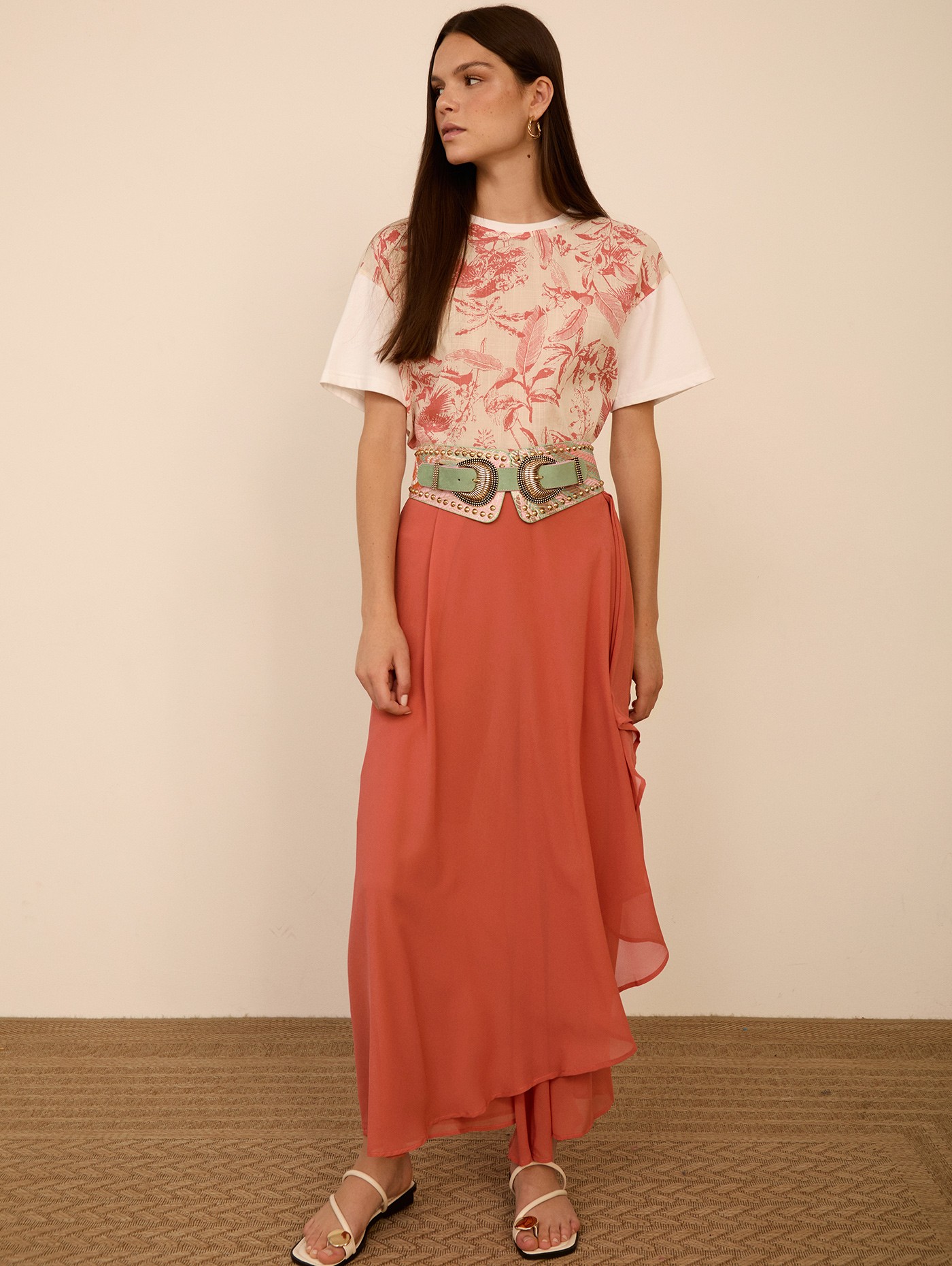 Falda-pantalón midi en crepe de MEISIE – foto 1
