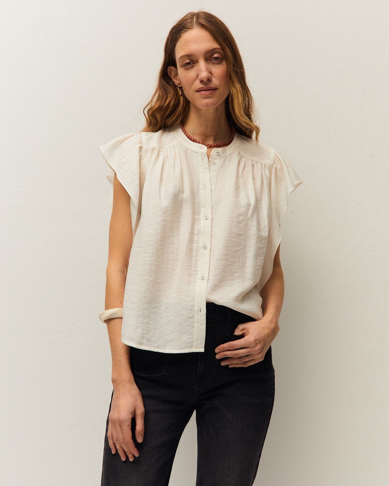 Camisa volantes lino de System Action – foto 2