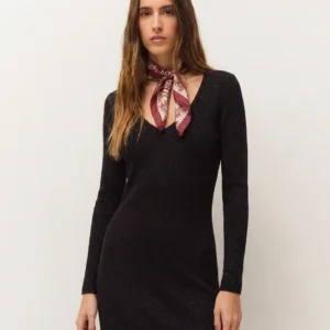 Vestido de punto canalé con escote en pico de System Action