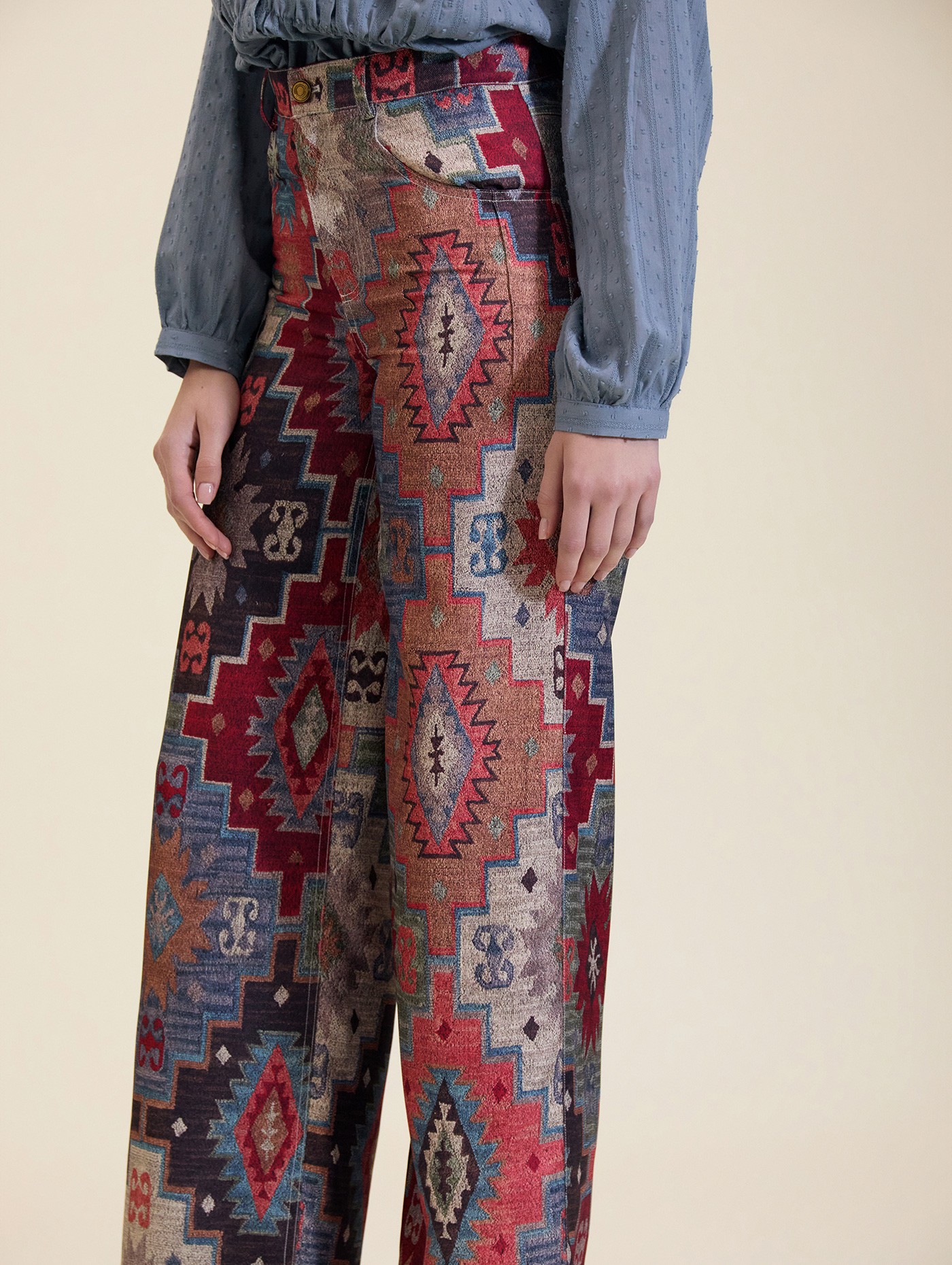 Pantalón Fluido Estampado Étnico de MEISIE – foto 2