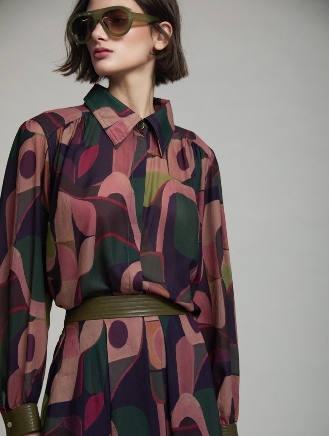 Camisa Estampada con Puños de Polipiel de SKATIE – foto 1