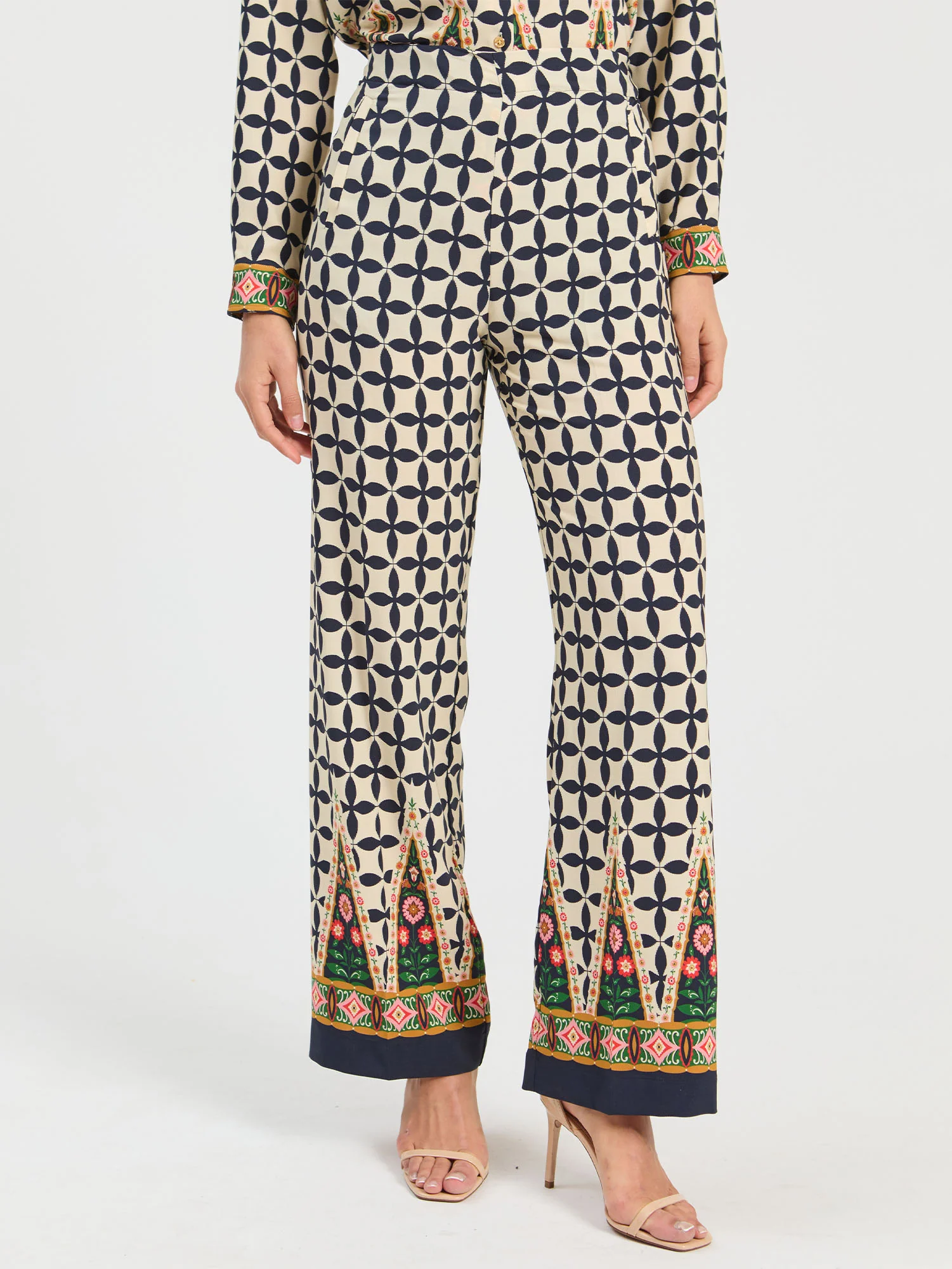 Pantalón Fluido Estampado Folk - Imagen 2
