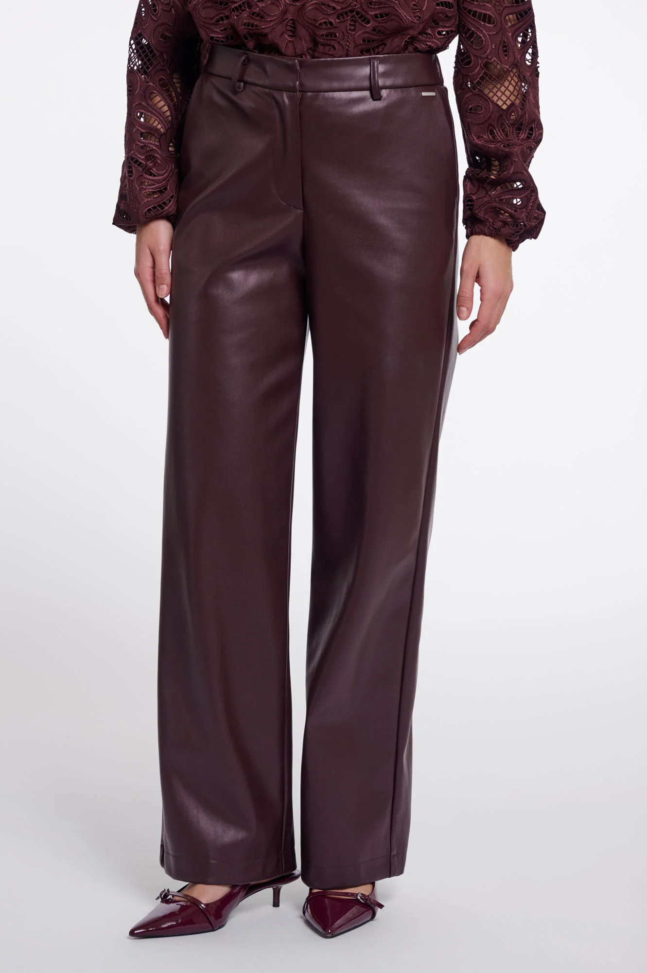 Pantalón de Polipiel Corte Regular