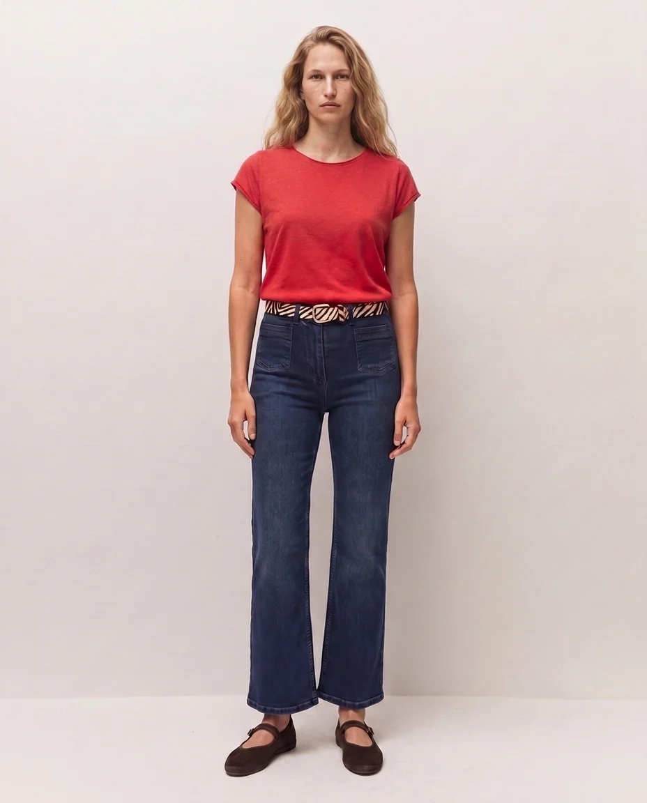 Pantalón Denim con Bolsillos de Vivo