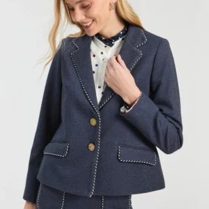 Chaqueta recta con tejido estructurado