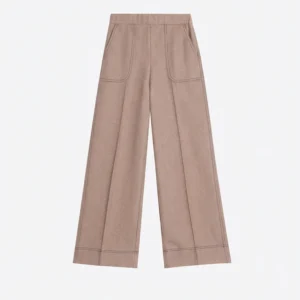 Pantalón Recto con Tejido de Espiga