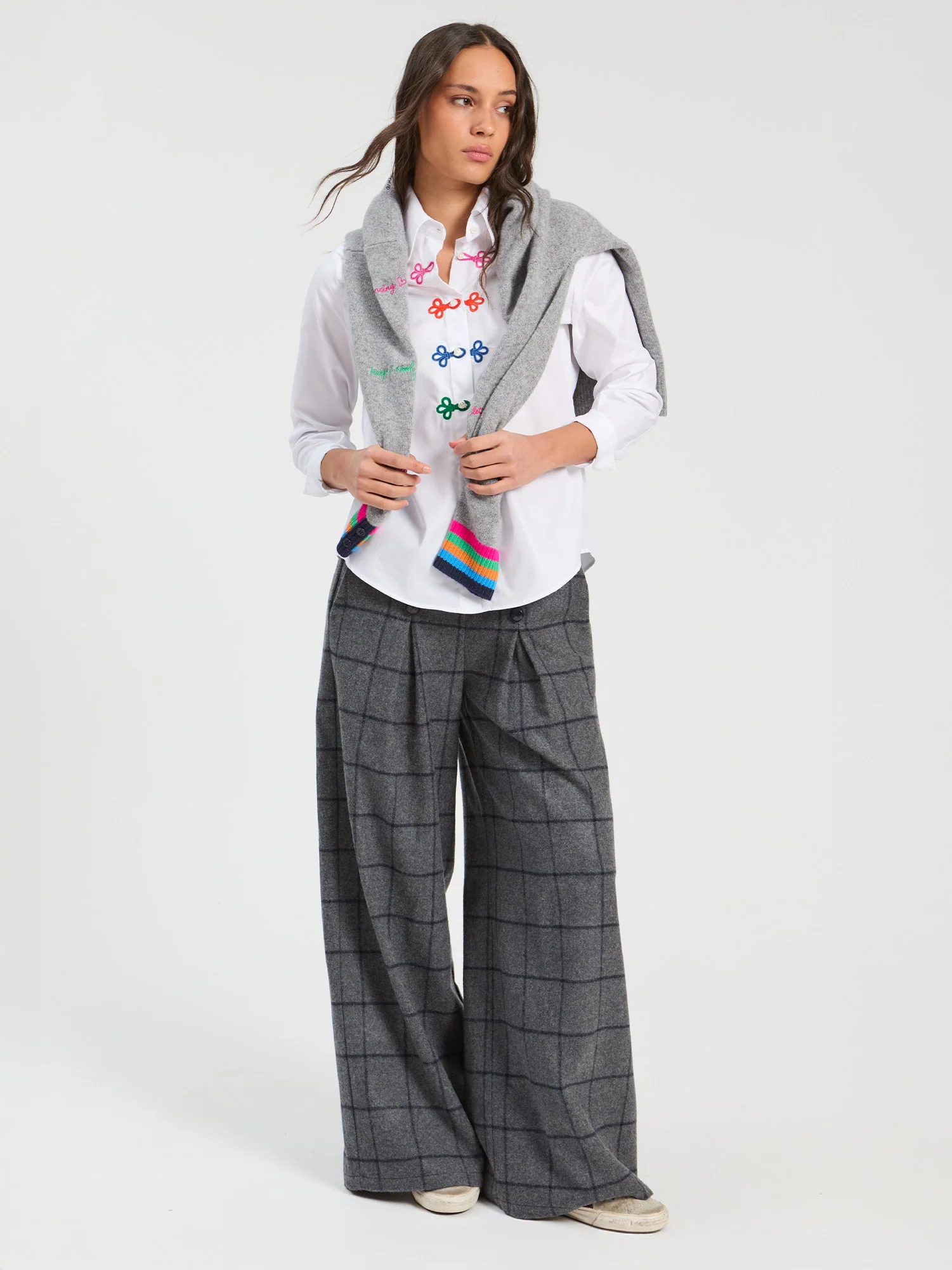 Camisa Bordada en Tejido Twill
